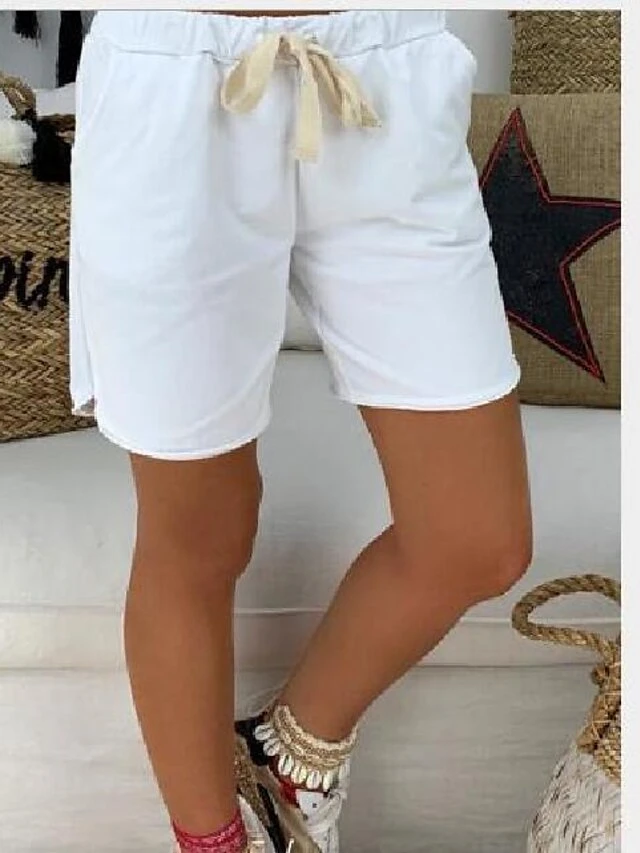 Women's Shorts Bermuda Shorts Black White Khaki Fashion Vacation Beach Side Pockets Short Comfort Plain S M L XL 2XL 3 Women's Shorts Bermuda Shorts Black White Khaki Fashion Vacation Beach Side Pockets Short Comfort Plain S M L XL 2XL - Image 3