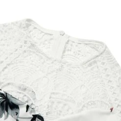 Women's Jumpsuit Lace Print Floral Crew Neck Elegant Daily Holiday Straight Regular Fit Sleeveless Beige White S M L Spring -Outlet Suit Skirt Fit Store fzpdwx1662460274897