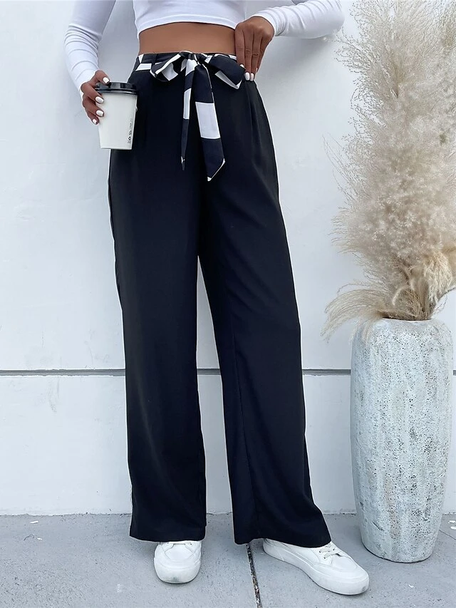 Women‘s Wide Leg Chinos Dress Pants Trousers Full Length Fashion Streetwear Street Daily Black S M Fall Winter 1 Women‘s Wide Leg Chinos Dress Pants Trousers Full Length Fashion Streetwear Street Daily Black S M Fall Winter