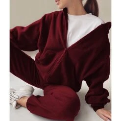 Women's Tracksuit Sweatsuit 2 Piece Full Zip Street Winter Long Sleeve Breathable Soft Running Sportswear Activewear Earth Yellow Green Blue / Casual / Athleisure -Outlet Suit Skirt Fit Store gcqyam1636448416720