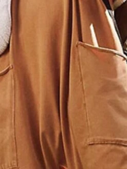Women's Overall Utility Patch Pocket Trug LifeSolid Color V Neck Streetwear Daily Regular Fit Sleeveless Green Khaki Brown S M L Winter -Outlet Suit Skirt Fit Store gdziyu1662448856549