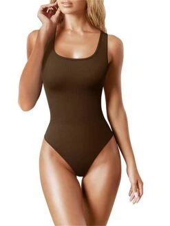 Women's Bodysuit Backless Solid Color U Neck Sexy Home Daily Regular Fit Sleeveless Black White Pink S M L Summer -Outlet Suit Skirt Fit Store gfkkgr1680600407971