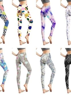 Women's Leggings Full Length Vacation Vintage Outdoor Daily 1209 Auspicious Pattern On Black Background 4648 Classical Ink Phoenix Flower One-Size Fall Winter