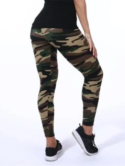 Women's Camouflage Leggings Full Length Active Fashion Outdoor Daily White And Green Camouflageyellow And Green One-Size Fall Winter -Outlet Suit Skirt Fit Store gpuprd1696315844449