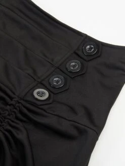 Women's Skirt Asymmetrical Polyester Lace Over Charmeuse Black Red Navy Blue Skirts Winter Ruffle Drawstring Side Button High Waist Steampunk® Retro Gothic Carnival Costumes Ladies Christmas -Outlet Suit Skirt Fit Store gquzwt1635224763857