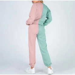 Women's Tracksuit Sweatsuit 2 Piece Casual Long Sleeve Breathable Quick Dry Moisture Wicking Gym Workout Running Jogging Sportswear Activewear Color Block Pink+Red Pink Green -Outlet Suit Skirt Fit Store gtdfxt1692412945902