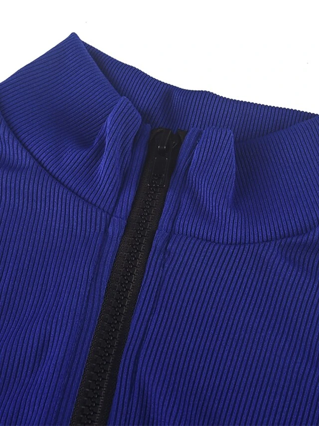 Women's Jumpsuit Zipper Solid Color V Neck Active Street Sport Regular Fit Long Sleeve Blue Khaki Dark Gray S M L Winter 10 Women's Jumpsuit Zipper Solid Color V Neck Active Street Sport Regular Fit Long Sleeve Blue Khaki Dark Gray S M L Winter - Image 10