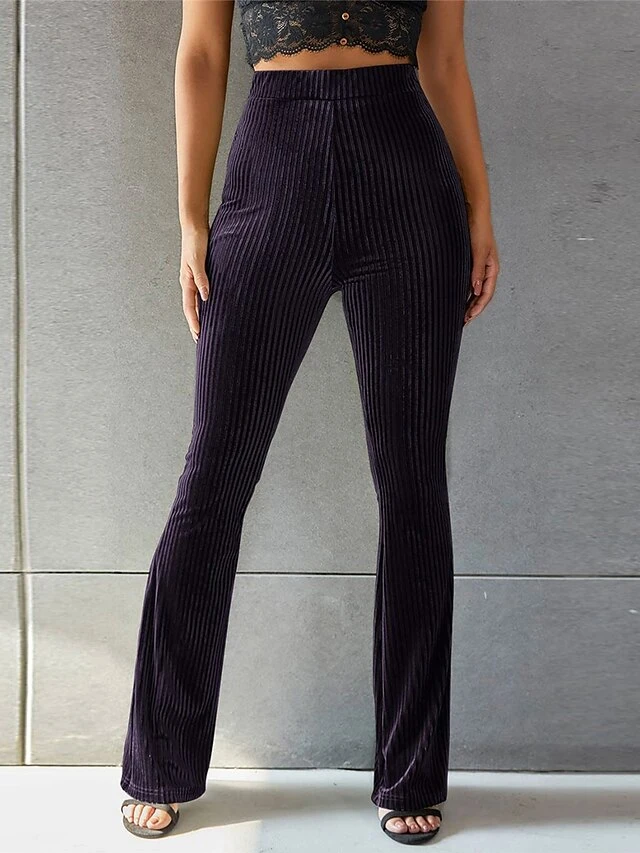 Women's Bell Bottom Pants Trousers Full Length Fashion Chic & Modern Outdoor Street Light Coffee Dark Brown S M Fall Winter 13 Women's Bell Bottom Pants Trousers Full Length Fashion Chic & Modern Outdoor Street Light Coffee Dark Brown S M Fall Winter - Image 13