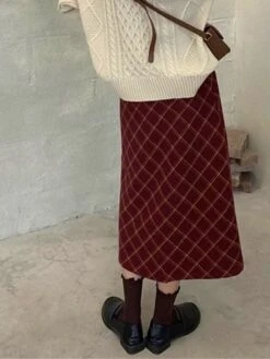 Women's Skirt Long Skirt Midi Cotton Wine Skirts Fall & Winter Plaid Print High Waist Fashion Elegant Christmas Street Xmas S M L 26 Women's Skirt Long Skirt Midi Cotton Wine Skirts Fall & Winter Plaid Print High Waist Fashion Elegant Christmas Street Xmas S M L -Outlet Suit Skirt Fit Store hbwbme1695351447755