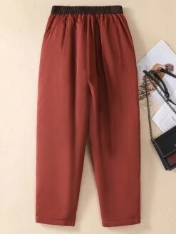 Women's Chinos Pants Trousers Full Length Micro-elastic High Waist Fashion Streetwear Street Daily YC1103-Brown YC1103-black S M Winter -Outlet Suit Skirt Fit Store hecqrt1694164241635