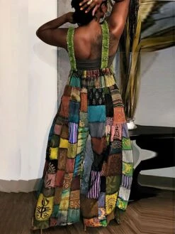 Women's Overall Patchwork Pocket Color Block V Neck Active Street Daily Regular Fit Sleeveless Blue Purple Green S M L Summer -Outlet Suit Skirt Fit Store heqipe1695368131395