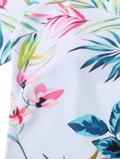 Women's Swimwear Tankini Rash Guard Diving Normal Swimsuit 2 Piece UV Protection Modest Swimwear Slim Strapless Leaf Floral White T Shirt Tee Padded Bathing Suits Sports Beach Wear Sexy -Outlet Suit Skirt Fit Store hgzzyc1643428995453