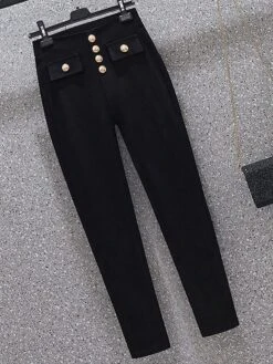 Women‘s Skinny Chinos Dress Pants Trousers Full Length Fashion Streetwear Street Daily Rice White Black M L Fall Winter -Outlet Suit Skirt Fit Store hocsiy1693466761485