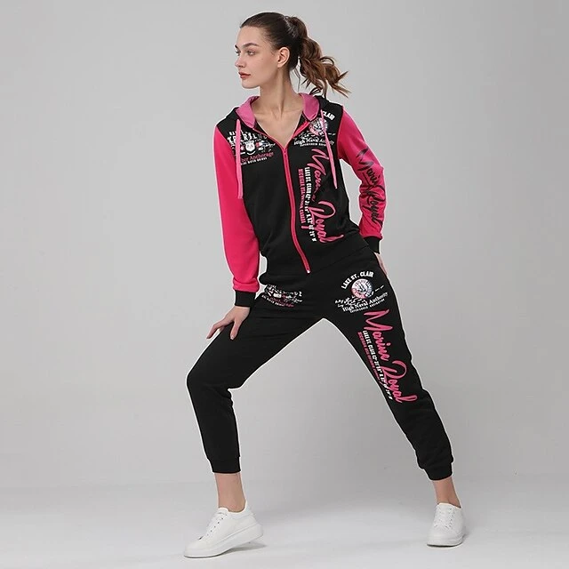 Women's Tracksuit Sweatsuit 2 Piece Full Zip Casual Winter Long Sleeve High Waist Breathable Soft Running Jogging Exercise Sportswear Activewear Graffiti Lake Blue Green Purple 19 Women's Tracksuit Sweatsuit 2 Piece Full Zip Casual Winter Long Sleeve High Waist Breathable Soft Running Jogging Exercise Sportswear Activewear Graffiti Lake Blue Green Purple - Image 19