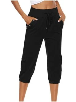 Women's Parachute Pants Capri Pants Grey Black Dark Navy Fashion Streetwear Street Daily Daily Wear Pocket Calf-Length Comfort Plain S M L XL 2XL -Outlet Suit Skirt Fit Store hslqwo1688541793145