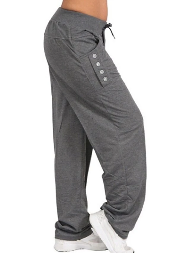 Women's Cargo Pants Sweatpants Pants Trousers Full Length Side Pockets Micro-elastic Mid Waist Casual / Sporty Athleisure Casual Weekend Black Navy Blue S M Summer Spring &Fall 4 Women's Cargo Pants Sweatpants Pants Trousers Full Length Side Pockets Micro-elastic Mid Waist Casual / Sporty Athleisure Casual Weekend Black Navy Blue S M Summer Spring &Fall - Image 4