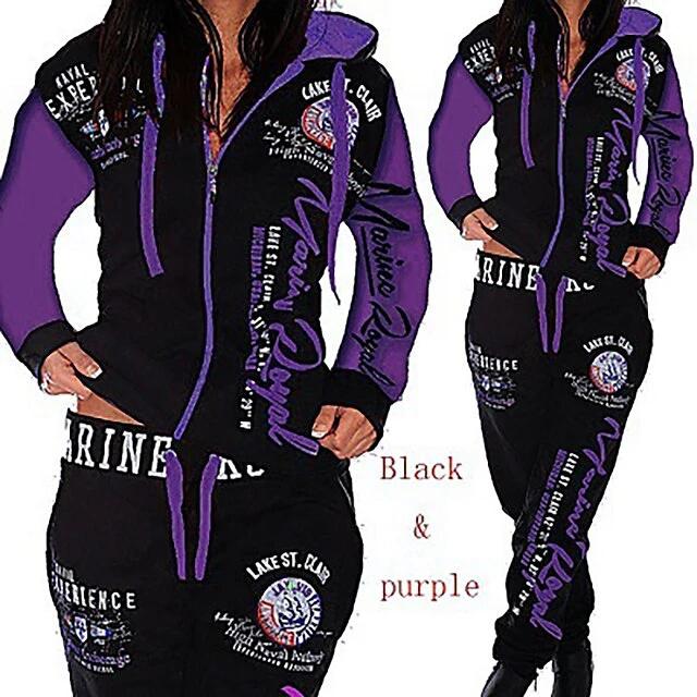 Women's Tracksuit Sweatsuit 2 Piece Full Zip Casual Winter Long Sleeve High Waist Breathable Soft Running Jogging Exercise Sportswear Activewear Graffiti Lake Blue Green Purple 11 Women's Tracksuit Sweatsuit 2 Piece Full Zip Casual Winter Long Sleeve High Waist Breathable Soft Running Jogging Exercise Sportswear Activewear Graffiti Lake Blue Green Purple - Image 11