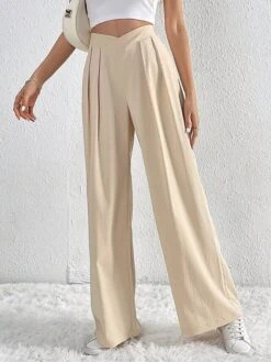 Women's Wide Leg Pants Trousers Full Length Vacation Fashion Outdoor Street Apricot S M Fall Winter -Outlet Suit Skirt Fit Store idyfoc1696731546625