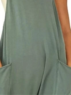 Women's Overall Utility Patch Pocket Trug LifeSolid Color V Neck Streetwear Daily Regular Fit Sleeveless Green Khaki Brown S M L Winter -Outlet Suit Skirt Fit Store iotyhp1662448856317