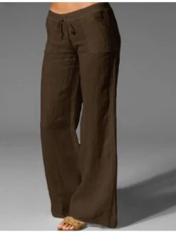 Women's Straight Long Cotton And Linen Low Waist Simple Classic Casual Daily Wear Black White S M Spring Fall -Outlet Suit Skirt Fit Store irjgcj1697798672981