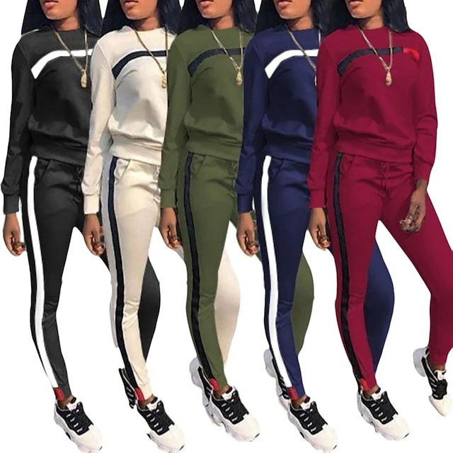 Women's Tracksuit Sweatsuit Patchwork 2 Piece Street Winter Long Sleeve Breathable Lightweight Soft Fitness Gym Workout Running Sportswear Activewear Color Block Black Army Green Burgundy 6 Women's Tracksuit Sweatsuit Patchwork 2 Piece Street Winter Long Sleeve Breathable Lightweight Soft Fitness Gym Workout Running Sportswear Activewear Color Block Black Army Green Burgundy - Image 6