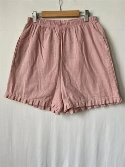 Women's Linen Pants Bermuda Shorts Faux Linen Black Pink Burgundy Fashion Basic Casual Street Vacation Casual Daily Side Pockets Baggy Short Comfort Plain S M L XL 2XL -Outlet Suit Skirt Fit Store iwphfo1684310651894