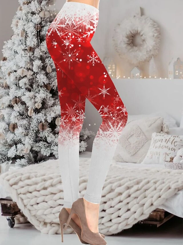 Women's Christmas Leggings Full Length Active Fashion Christmas Daily Wine Purple S XL Fall & Winter 1 Women's Christmas Leggings Full Length Active Fashion Christmas Daily Wine Purple S XL Fall & Winter