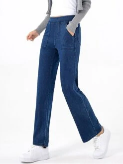Women's Jeans Wide Leg Pants Trousers Full Length Fashion Streetwear Outdoor Street Dark-Gray Deep Blue S M Fall Winter 16 Women's Jeans Wide Leg Pants Trousers Full Length Fashion Streetwear Outdoor Street Dark-Gray Deep Blue S M Fall Winter -Outlet Suit Skirt Fit Store jcwxlh1697522011768