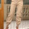 Women's Cargo Pants Sweatpants Joggers Full Length Pocket Micro-elastic High Waist Fashion Streetwear Street Daily Khaki XS S Fall Winter