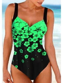 Women's Swimwear One Piece Monokini Bathing Suits Normal Swimsuit Floral Floral Print Navy Blue Blue Fuchsia Green Padded Strap Bathing Suits Sports Vacation Beach Wear 13 Women's Swimwear One Piece Monokini Bathing Suits Normal Swimsuit Floral Floral Print Navy Blue Blue Fuchsia Green Padded Strap Bathing Suits Sports Vacation Beach Wear -Outlet Suit Skirt Fit Store jfenin1655198906477