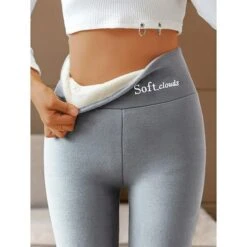 Women's Fleece Pants Tights Leggings Ankle-Length Stretchy High Waist Casual Lounge Daily Weekend Dark Gray (ordinary Plus Velvet Version) Light Gray (normal Plus Velvet Version) S M -Outlet Suit Skirt Fit Store jfswnm1697701217999