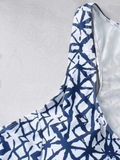 Women's Swimwear Tankini Swim Dress Normal Swimsuit 3-Piece Modest Swimwear Open Back Slim Printing Blue Scoop Neck Bathing Suits Sports Vacation Party -Outlet Suit Skirt Fit Store jkrlbp1644213404238