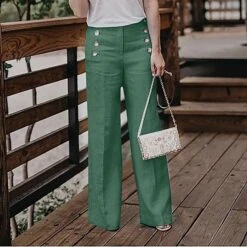 Women's Culottes Wide Leg Pants Trousers Wide Leg Plain Comfort Full Length Daily Fashion Loose Fit Green Black Mid Waist Micro-elastic