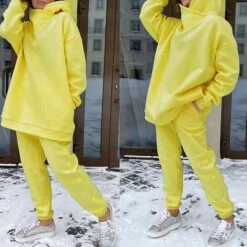 Women's 2 Piece Tracksuit Sweatsuit Street Athleisure Winter Long Sleeve Thermal Warm Breathable Moisture Wicking Fitness Running Jogging Sportswear Solid Colored Hoodie Track Pants Dark Grey -Outlet Suit Skirt Fit Store jmeimi1656670851251