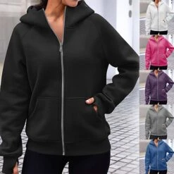 Women's Hoodie Jacket Thumbhole Long Sleeve Hoodie Athletic Athleisure Winter Spandex Thermal Warm Breathable Moisture Wicking Running Active Training Walking Sportswear Activewear Solid Colored