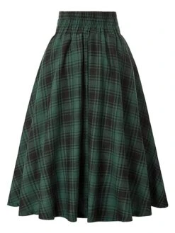 Women's Skirt A Line Swing Midi Red Blue Green Khaki Skirts Fall & Winter Print High Waist Fashion Casual Christmas Street Xmas S M L -Outlet Suit Skirt Fit Store jowyqn1692948667604