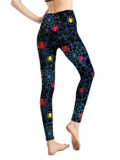 Women's Halloween Leggings Full Length Print Micro-elastic High Waist Active Vacation Halloween Holiday Rose Skull Black Skull S / M L / XL Fall Winter -Outlet Suit Skirt Fit Store jrnhcj1696315840375