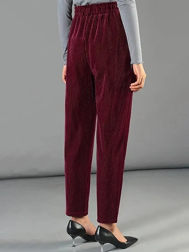 Women's Fleece Pants Pants Trousers Harem Pants Wine Black Coffee Fashion Streetwear Daily Daily Wear Vacation Pocket Full Length Breathability Plain XL 2XL 3XL 4XL 5XL 8 Women's Fleece Pants Pants Trousers Harem Pants Wine Black Coffee Fashion Streetwear Daily Daily Wear Vacation Pocket Full Length Breathability Plain XL 2XL 3XL 4XL 5XL - Image 8