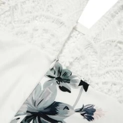 Women's Jumpsuit Lace Print Floral Crew Neck Elegant Daily Holiday Straight Regular Fit Sleeveless Beige White S M L Spring -Outlet Suit Skirt Fit Store jsocrm1662460280106