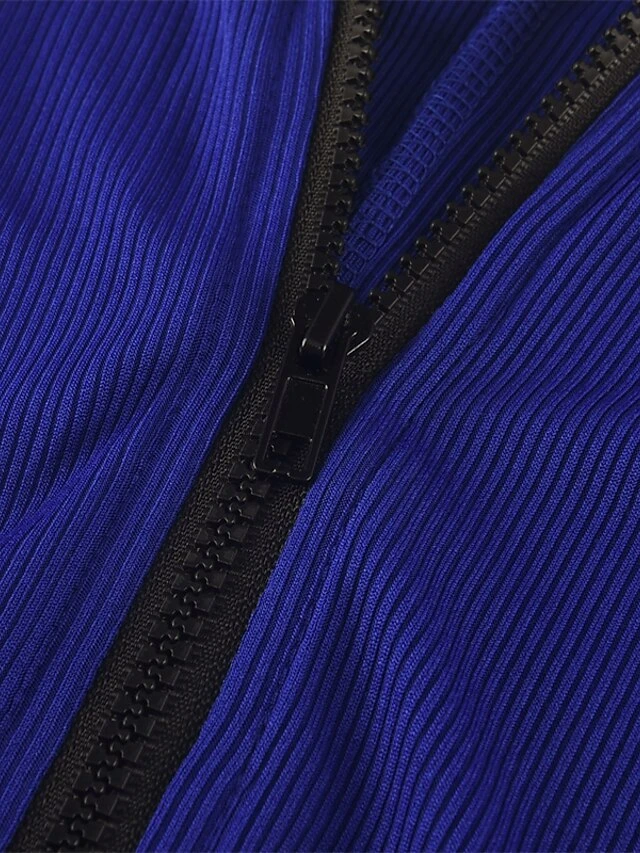 Women's Jumpsuit Zipper Solid Color V Neck Active Street Sport Regular Fit Long Sleeve Blue Khaki Dark Gray S M L Winter 8 Women's Jumpsuit Zipper Solid Color V Neck Active Street Sport Regular Fit Long Sleeve Blue Khaki Dark Gray S M L Winter - Image 8