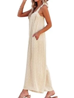 Women's Overall Pocket Print Polka Dot Square Neck Boho Street Daily Regular Fit Sleeveless Pink Khaki Light Blue S M L Spring -Outlet Suit Skirt Fit Store kbxahl1654676559855