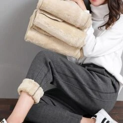 Women's Fleece Pants Joggers Cotton Blend Fleece Lined Black Gray Mid Waist Casual Athletic Sports Weekend Pocket Micro-elastic Full Length Thermal Warm Plain S M L XL XXL -Outlet Suit Skirt Fit Store kgvpwy1634183612821