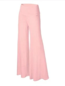 Women's Basic Essential Yoga Culottes Wide Leg Palazzo Slacks Wide Leg Full Length Pants Sports Outdoor Daily Stretchy Solid Color High Waist Slim Sapphire Wine Pink Green White S M L XL XXL -Outlet Suit Skirt Fit Store khivvo1600425776652
