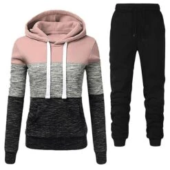 Women's Tracksuit Sweatsuit 2 Piece Athletic Winter Long Sleeve Thermal Warm Breathable Moisture Wicking Fitness Running Jogging Sportswear Activewear Color Block Black Pink Red