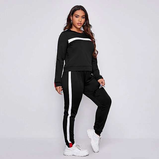 Women's Tracksuit Sweatsuit Patchwork 2 Piece Street Winter Long Sleeve Breathable Lightweight Soft Fitness Gym Workout Running Sportswear Activewear Color Block Black Army Green Burgundy 2 Women's Tracksuit Sweatsuit Patchwork 2 Piece Street Winter Long Sleeve Breathable Lightweight Soft Fitness Gym Workout Running Sportswear Activewear Color Block Black Army Green Burgundy - Image 2