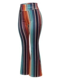 Women's Slim Tights Pants Trousers Leggings Green High Waist Fashion Streetwear Casual Street Causal Daily High Cut High Elasticity Full Length Breathability Striped S M L XL 2XL -Outlet Suit Skirt Fit Store klzxtu1691132975717