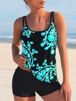 Women's Swimwear Tankini 2 Piece Plus Size Swimsuit 2 Piece Printing Graphic Black Blue Purple Green Rainbow Tank Top High Neck Bathing Suits Sports Beach Wear Summer 14 Women's Swimwear Tankini 2 Piece Plus Size Swimsuit 2 Piece Printing Graphic Black Blue Purple Green Rainbow Tank Top High Neck Bathing Suits Sports Beach Wear Summer -Outlet Suit Skirt Fit Store kpfkby1678270933790