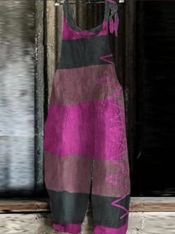 One Piece Jumpsuits For Women Print Striped Crew Neck Holiday Daily Going Out Straight Loose Fit Strap Yellow Pink Red S M L Summer -Outlet Suit Skirt Fit Store kqcwnk1688003365597