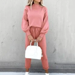 Women's Tracksuit Jogging Suit Casual Athleisure 2pcs Winter Long Sleeve High Neck Thermal Warm Running Walking Sportswear Solid Colored Track Pants White Black Purple Pink Grey Khaki Activewear -Outlet Suit Skirt Fit Store kqeuti1626258041385