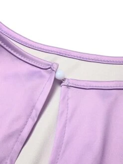 Women's Jumpsuit Lace Up Print Floral Crew Neck Elegant Party Prom Straight Regular Fit Half Sleeve Purple S M L Spring -Outlet Suit Skirt Fit Store kungzw1656999641569